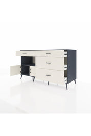 Kronos Konsol Tek Raflı 4 Çekmeceli 2 Kapaklı 176x59x99 Antrasit-Aytaşı