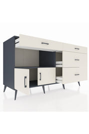 Kronos Konsol Tek Raflı 4 Çekmeceli 2 Kapaklı 176x59x99 Antrasit-Aytaşı