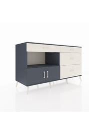 Kronos Konsol Tek Raflı 4 Çekmeceli 2 Kapaklı 176x59x99 Antrasit-Antrasit/Aytaşı