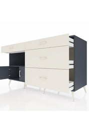 Kronos Konsol Tek Raflı 4 Çekmeceli 2 Kapaklı 176x59x99 Antrasit-Antrasit/Aytaşı