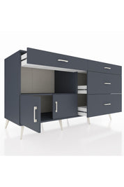 Kronos Konsol Tek Raflı 4 Çekmeceli 2 Kapaklı 176x59x99 Antrasit-Antrasit