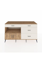 Kronos Konsol Tek Raflı 4 Çekmeceli 2 Kapaklı 176x59x99 Çam-Çam/Aytaşı