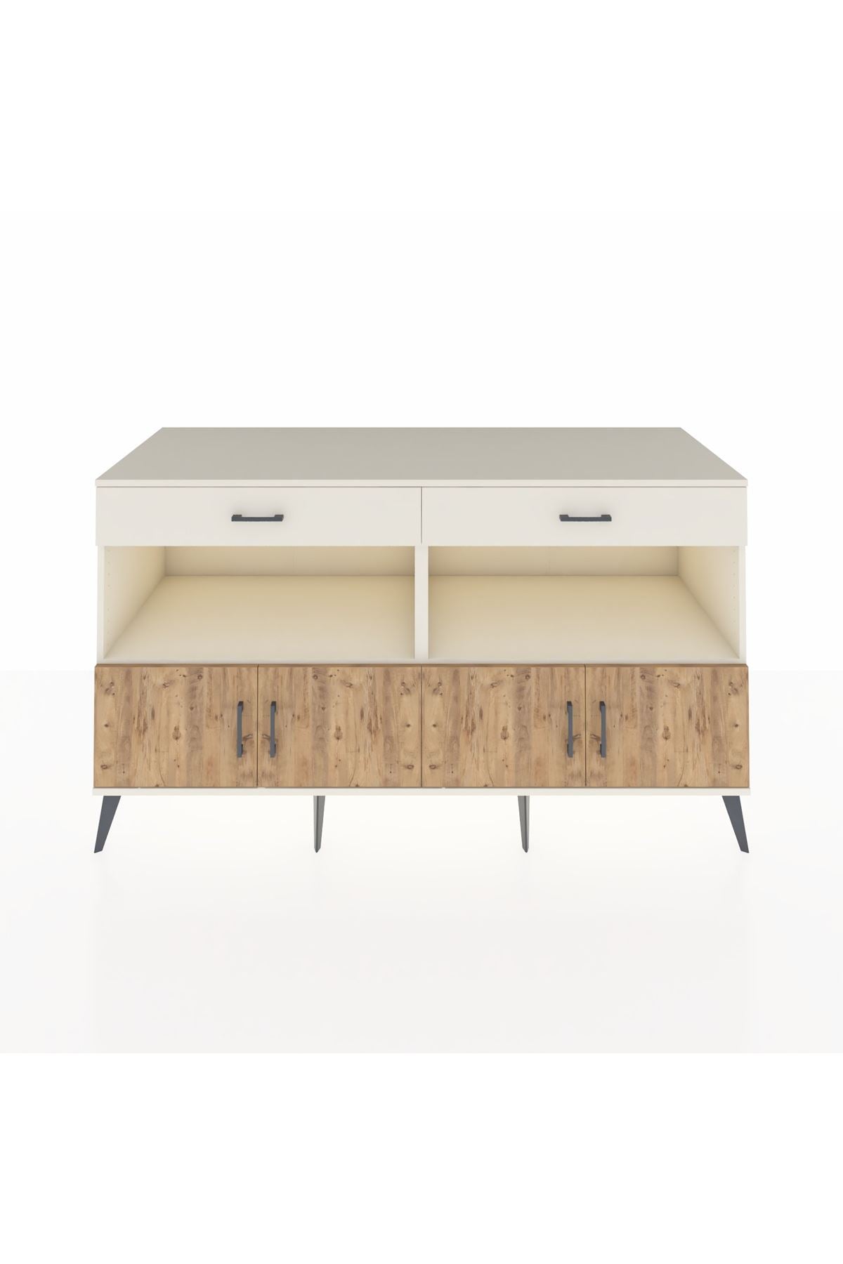 Kronos Konsol 2 Raflı 2 Çekmeceli 4 Kapaklı 176x59x99 Aytaşı-Çam/Aytaşı