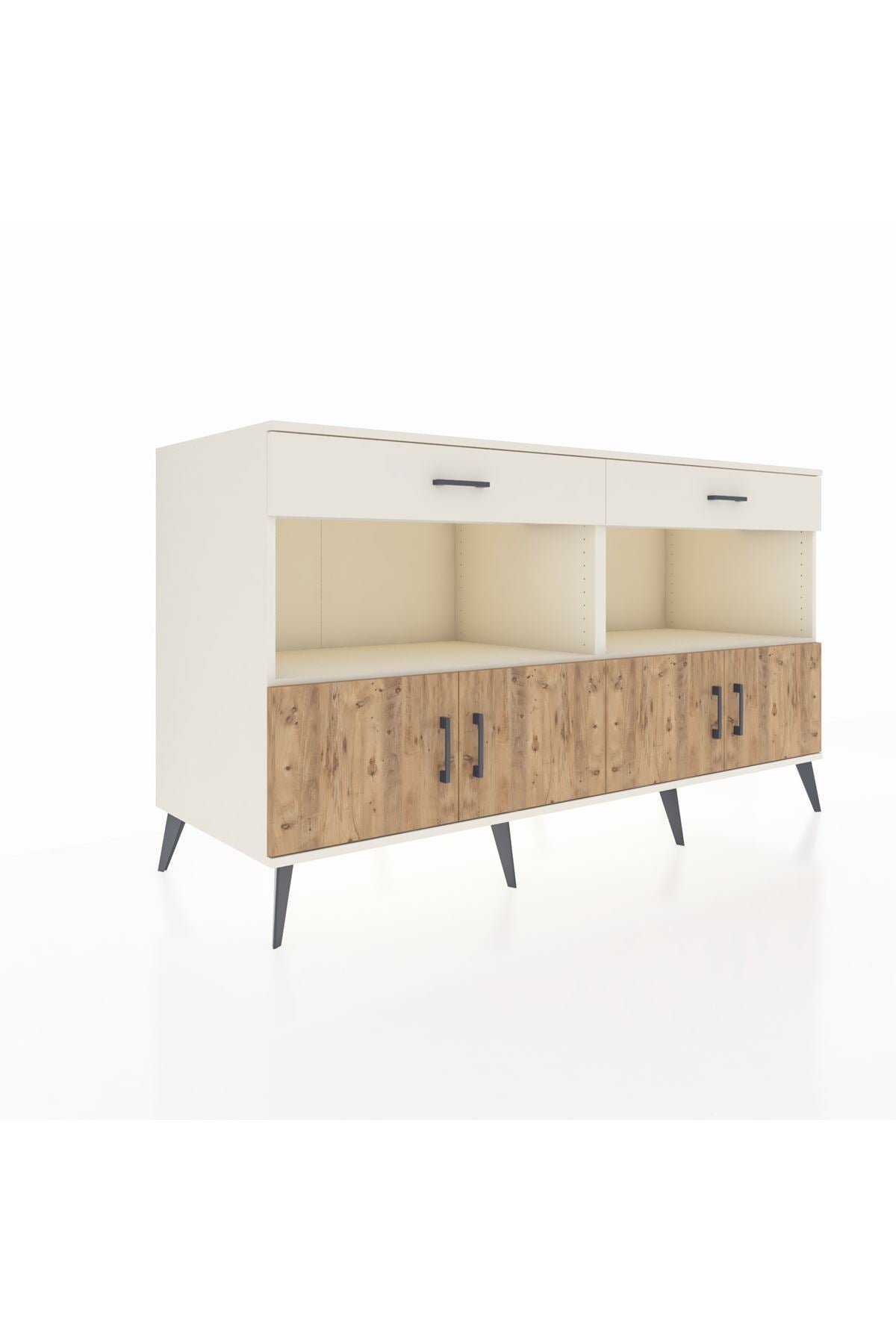 Kronos Konsol 2 Raflı 2 Çekmeceli 4 Kapaklı 176x59x99 Aytaşı-Çam/Aytaşı