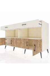 Kronos Konsol 2 Raflı 2 Çekmeceli 4 Kapaklı 176x59x99 Aytaşı-Çam/Aytaşı