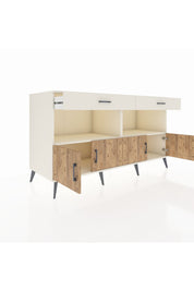 Kronos Konsol 2 Raflı 2 Çekmeceli 4 Kapaklı 176x59x99 Aytaşı-Çam/Aytaşı