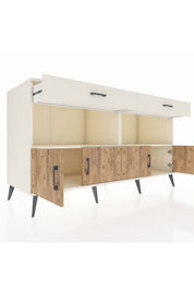 Kronos Konsol 2 Raflı 2 Çekmeceli 4 Kapaklı 176x59x99 Aytaşı-Çam/Aytaşı