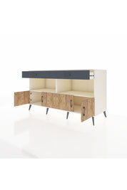 Kronos Konsol 2 Raflı 2 Çekmeceli 4 Kapaklı 176x59x99 Aytaşı-Çam/Antrasit