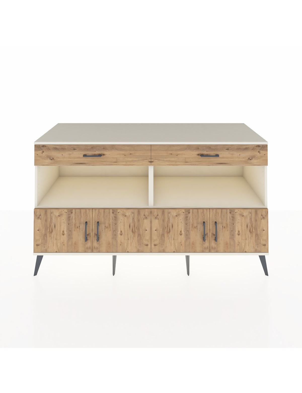 Kronos Konsol 2 Raflı 2 Çekmeceli 4 Kapaklı 176x59x99 Aytaşı-Çam