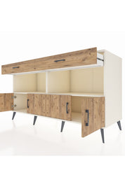 Kronos Konsol 2 Raflı 2 Çekmeceli 4 Kapaklı 176x59x99 Aytaşı-Çam