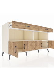 Kronos Konsol 2 Raflı 2 Çekmeceli 4 Kapaklı 176x59x99 Aytaşı-Çam