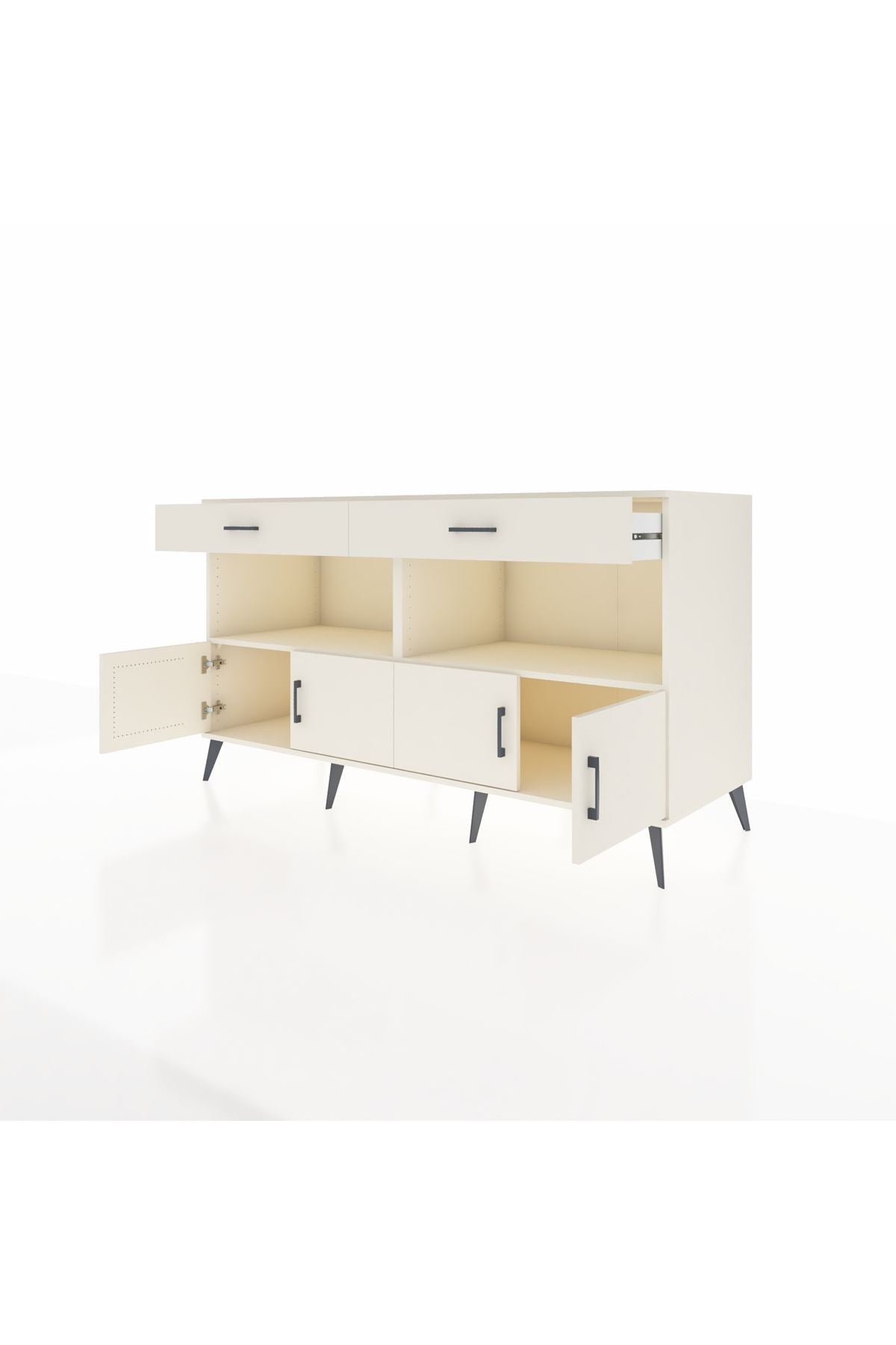 Kronos Konsol 2 Raflı 2 Çekmeceli 4 Kapaklı 176x59x99 Aytaşı-Aytaşı