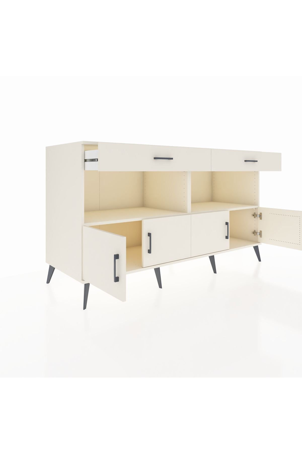 Kronos Konsol 2 Raflı 2 Çekmeceli 4 Kapaklı 176x59x99 Aytaşı-Aytaşı