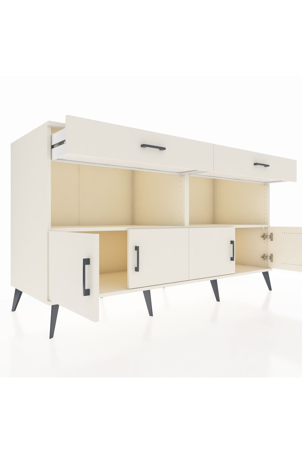 Kronos Konsol 2 Raflı 2 Çekmeceli 4 Kapaklı 176x59x99 Aytaşı-Aytaşı