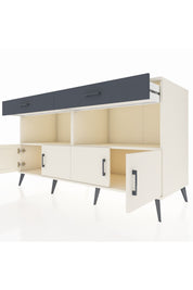 Kronos Konsol 2 Raflı 2 Çekmeceli 4 Kapaklı 176x59x99 Aytaşı-Aytaşı/Antrasit