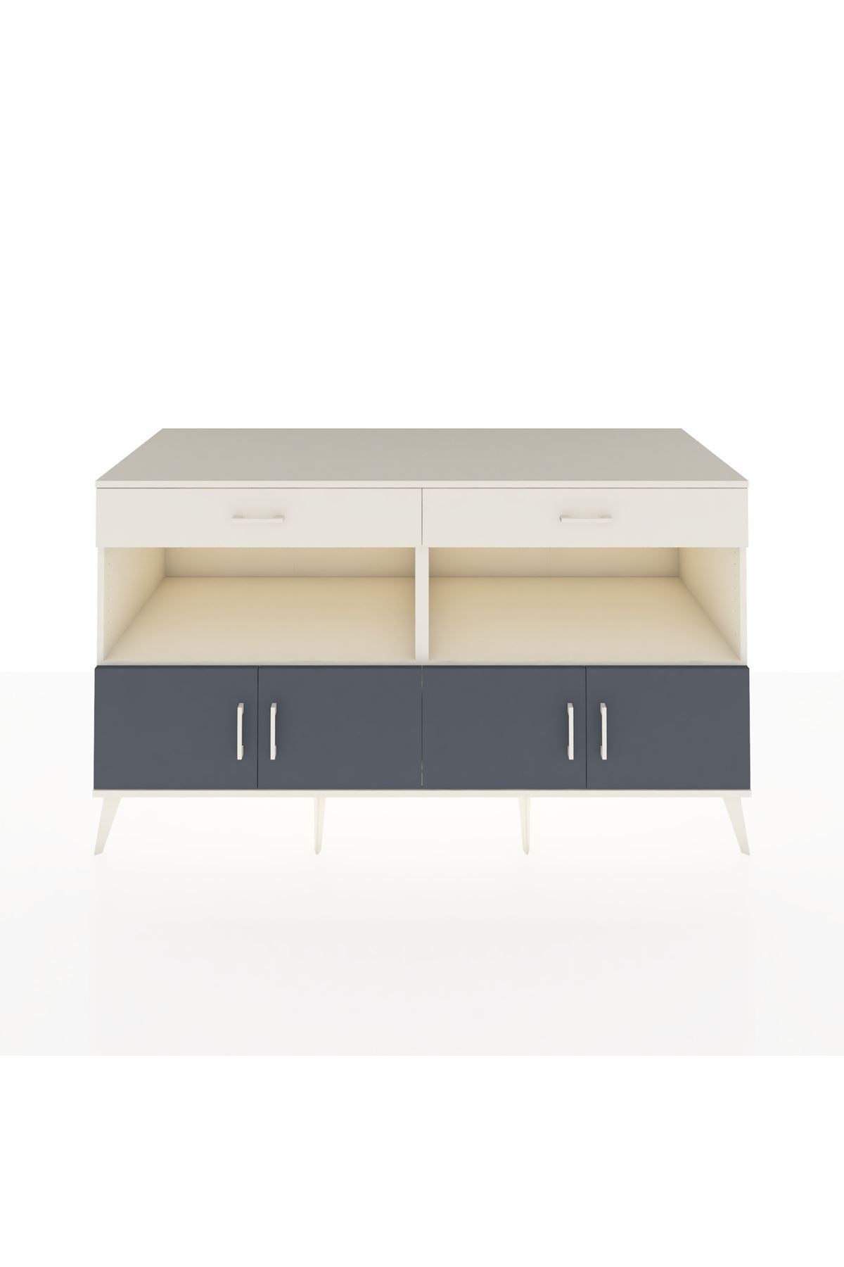 Kronos Konsol 2 Raflı 2 Çekmeceli 4 Kapaklı 176x59x99 Aytaşı-Antrasit/Aytaşı