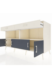 Kronos Konsol 2 Raflı 2 Çekmeceli 4 Kapaklı 176x59x99 Aytaşı-Antrasit/Aytaşı