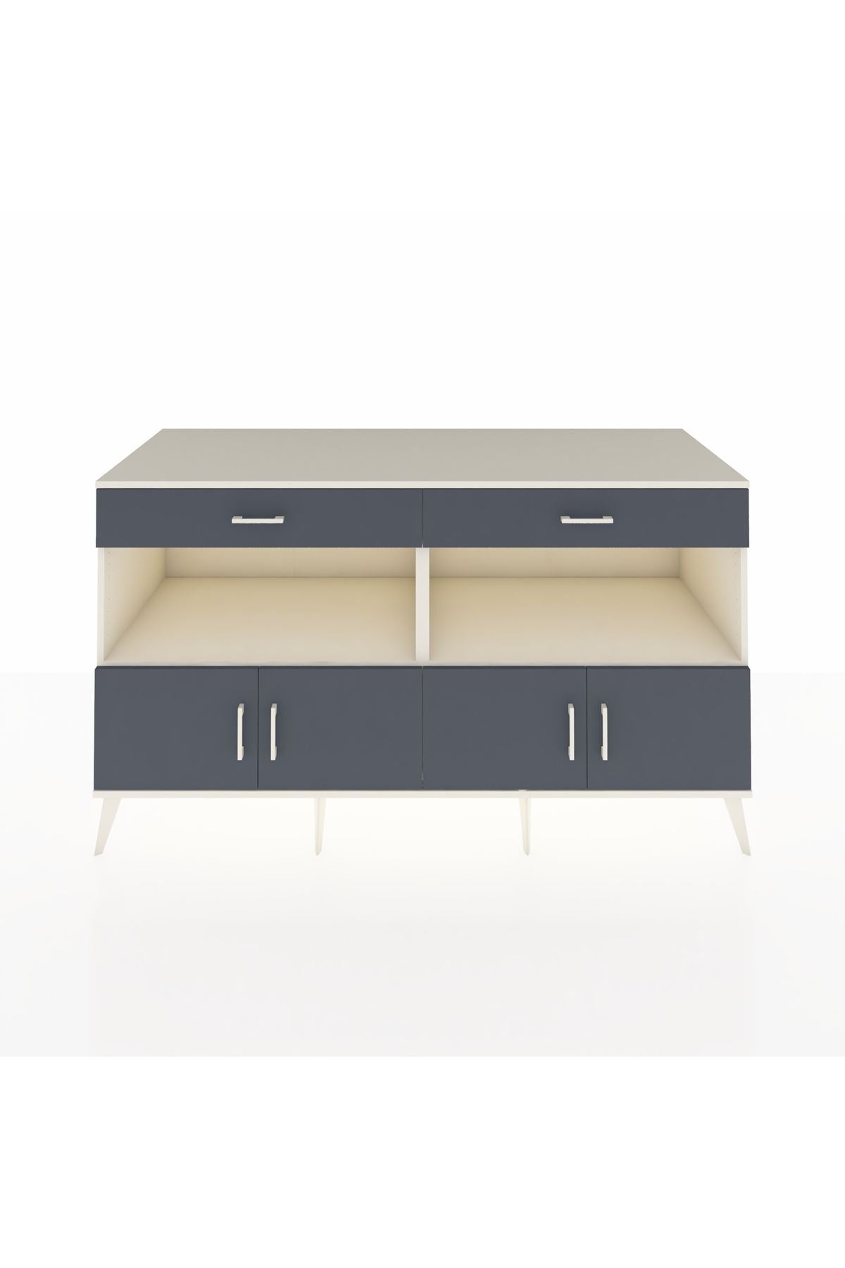 Kronos Konsol 2 Raflı 2 Çekmeceli 4 Kapaklı 176x59x99 Aytaşı-Antrasit