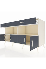 Kronos Konsol 2 Raflı 2 Çekmeceli 4 Kapaklı 176x59x99 Aytaşı-Antrasit