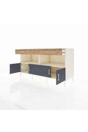 Kronos Konsol 2 Raflı 2 Çekmeceli 4 Kapaklı 176x59x99 Aytaşı-Antrasit/Çam