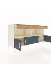 Kronos Konsol 2 Raflı 2 Çekmeceli 4 Kapaklı 176x59x99 Aytaşı-Antrasit/Çam