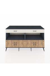 Kronos Konsol 2 Raflı 2 Çekmeceli 4 Kapaklı 176x59x99 Antrasit-Çam/Aytaşı