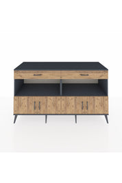 Kronos Konsol 2 Raflı 2 Çekmeceli 4 Kapaklı 176x59x99 Antrasit-Çam