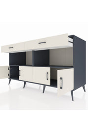 Kronos Konsol 2 Raflı 2 Çekmeceli 4 Kapaklı 176x59x99 Antrasit-Aytaşı