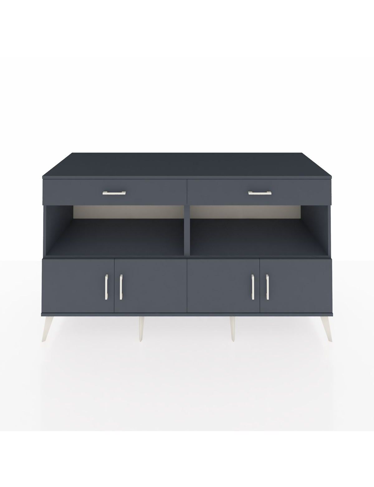 Kronos Konsol 2 Raflı 2 Çekmeceli 4 Kapaklı 176x59x99 Antrasit-Antrasit