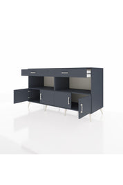 Kronos Konsol 2 Raflı 2 Çekmeceli 4 Kapaklı 176x59x99 Antrasit-Antrasit