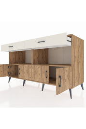 Kronos Konsol 2 Raflı 2 Çekmeceli 4 Kapaklı 176x59x99 Çam-Çam/Aytaşı