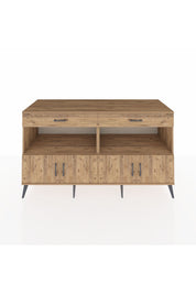 Kronos Konsol 2 Raflı 2 Çekmeceli 4 Kapaklı 176x59x99 Çam-Çam