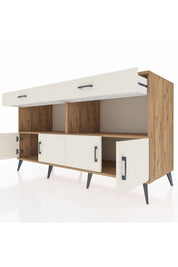 Kronos Konsol 2 Raflı 2 Çekmeceli 4 Kapaklı 176x59x99 Çam-Aytaşı