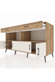Kronos Konsol 2 Raflı 2 Çekmeceli 4 Kapaklı 176x59x99 Çam-Aytaşı/Çam