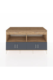 Kronos Konsol 2 Raflı 2 Çekmeceli 4 Kapaklı 176x59x99 Çam-Antrasit/Çam