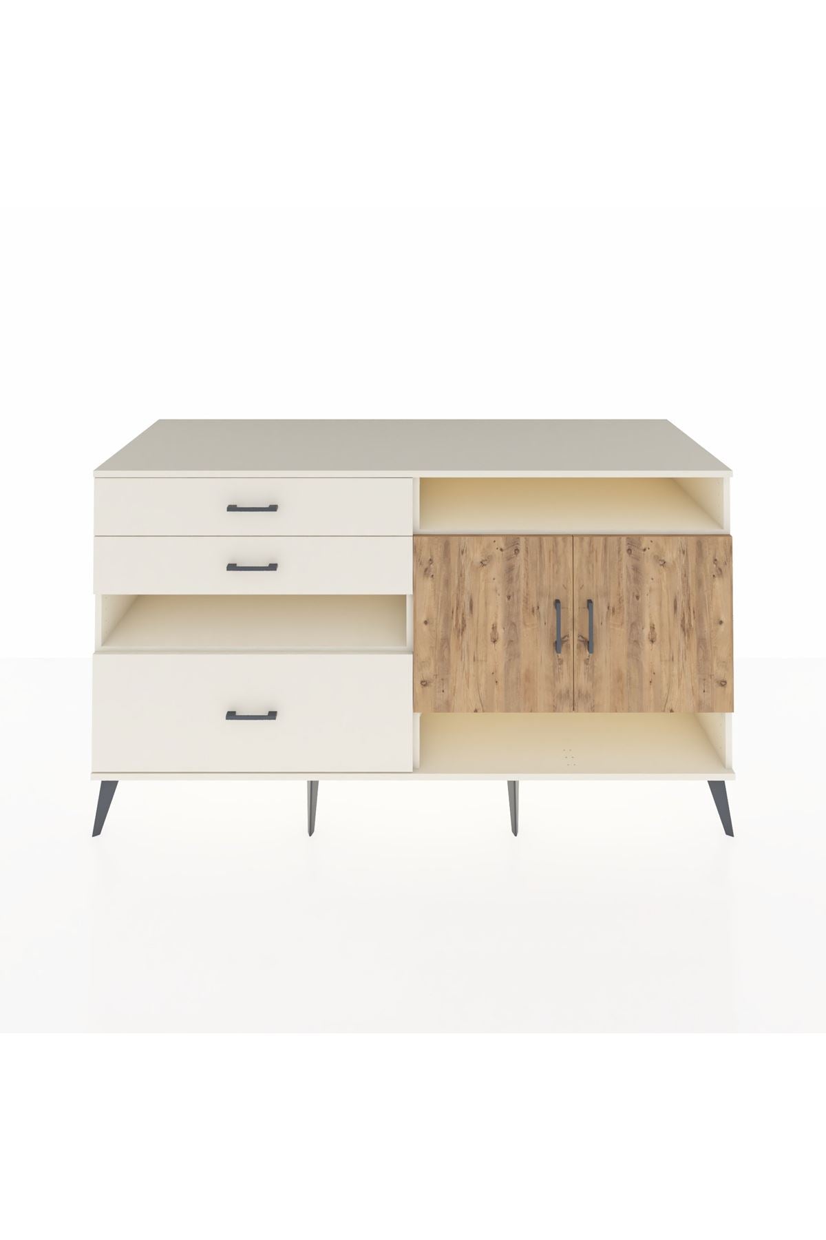 Kronos Konsol 4 Raflı 3 Çekmeceli 2 Kapaklı 176x59x99 Aytaşı-Çam/Aytaşı