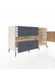 Kronos Konsol 4 Raflı 3 Çekmeceli 2 Kapaklı 176x59x99 Aytaşı-Çam/Antrasit