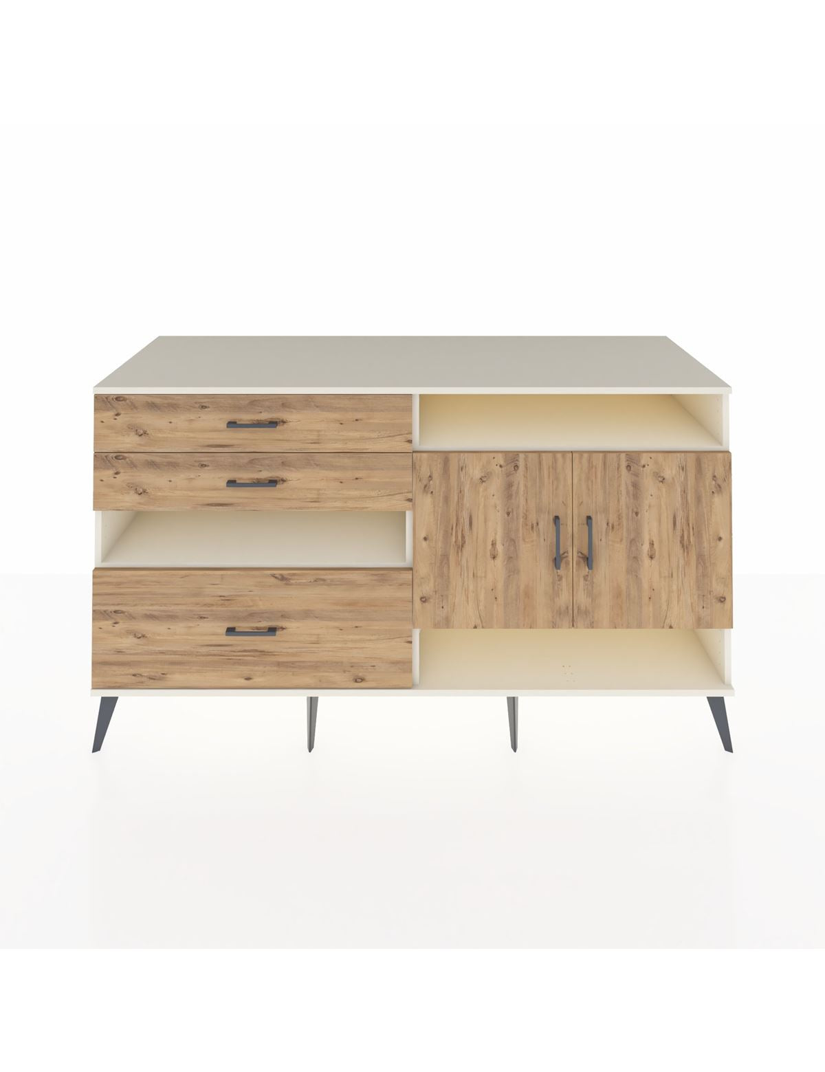 Kronos Konsol 4 Raflı 3 Çekmeceli 2 Kapaklı 176x59x99 Aytaşı-Çam