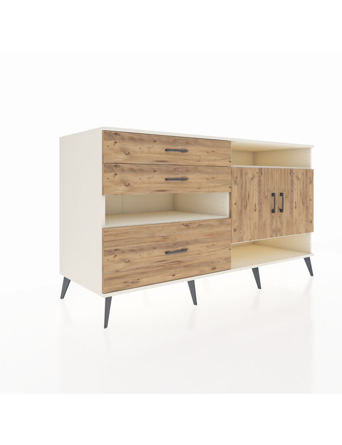 Kronos Konsol 4 Raflı 3 Çekmeceli 2 Kapaklı 176x59x99 Aytaşı-Çam