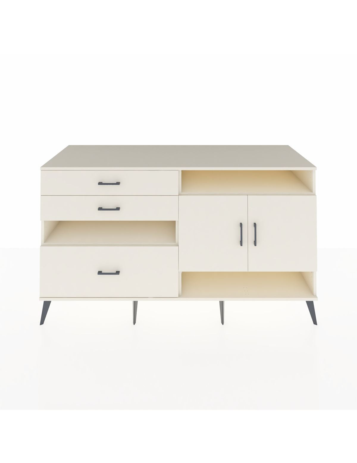 Kronos Konsol 4 Raflı 3 Çekmeceli 2 Kapaklı 176x59x99 Aytaşı-Aytaşı