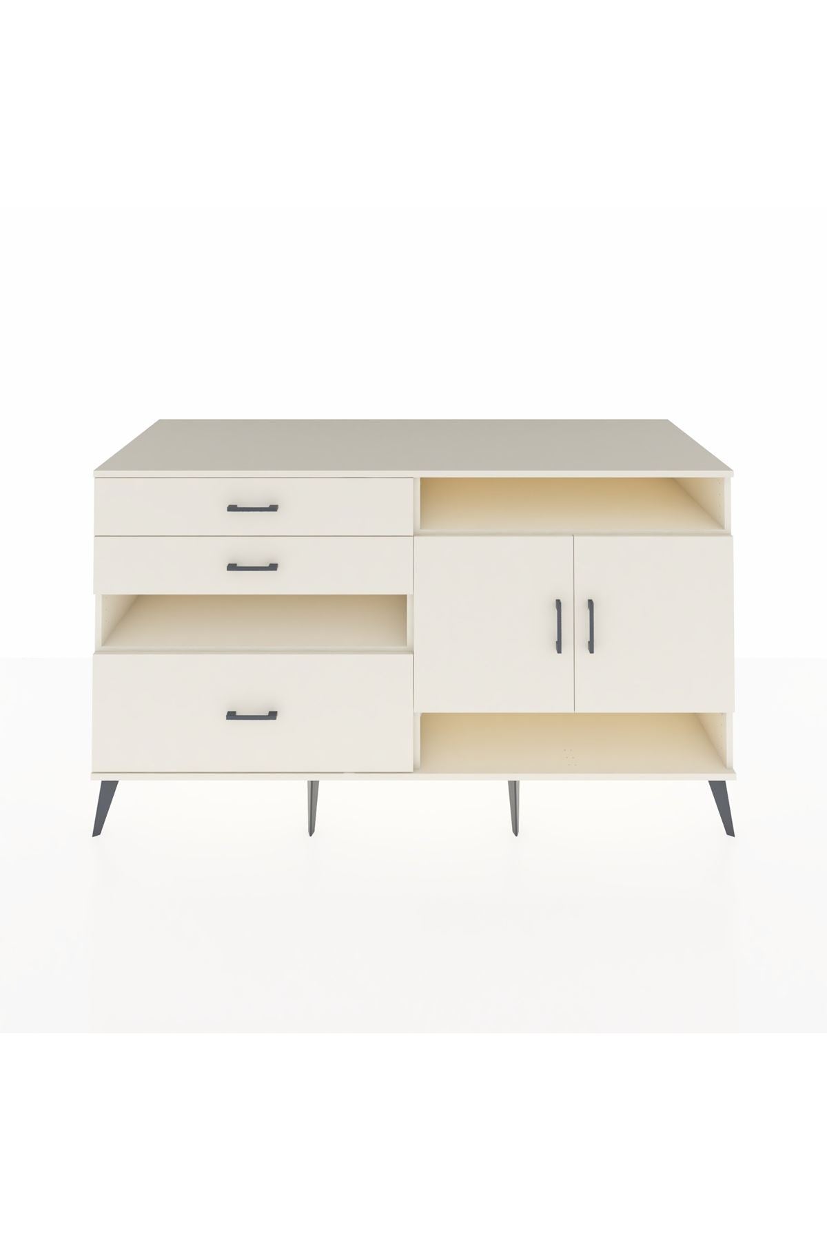 Kronos Konsol 4 Raflı 3 Çekmeceli 2 Kapaklı 176x59x99 Aytaşı-Aytaşı