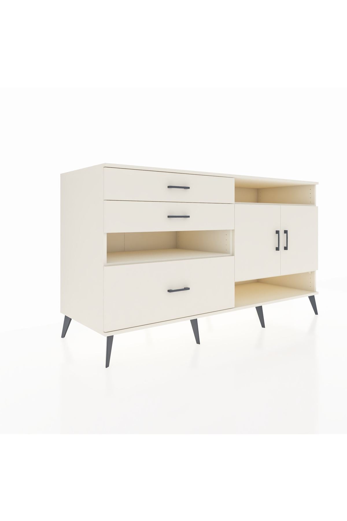 Kronos Konsol 4 Raflı 3 Çekmeceli 2 Kapaklı 176x59x99 Aytaşı-Aytaşı