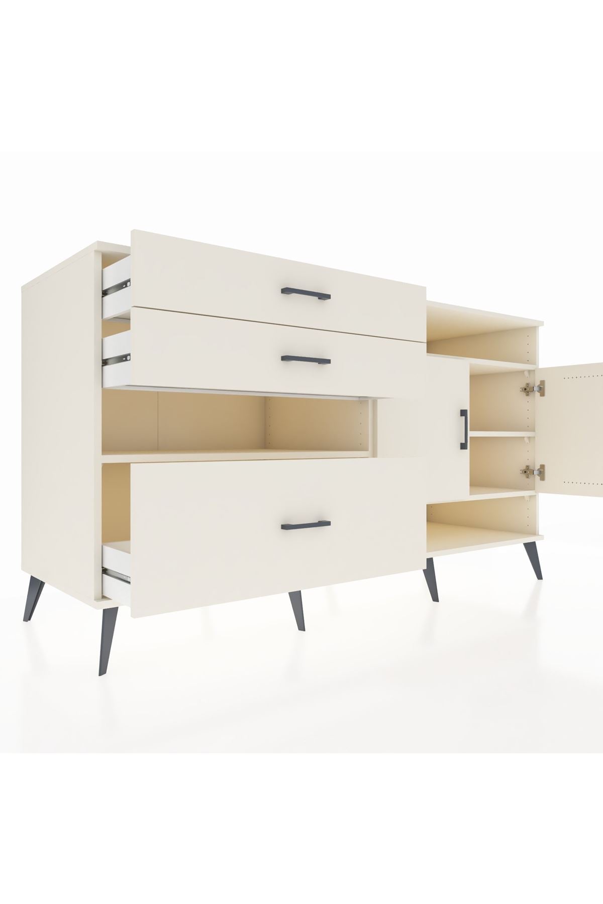 Kronos Konsol 4 Raflı 3 Çekmeceli 2 Kapaklı 176x59x99 Aytaşı-Aytaşı