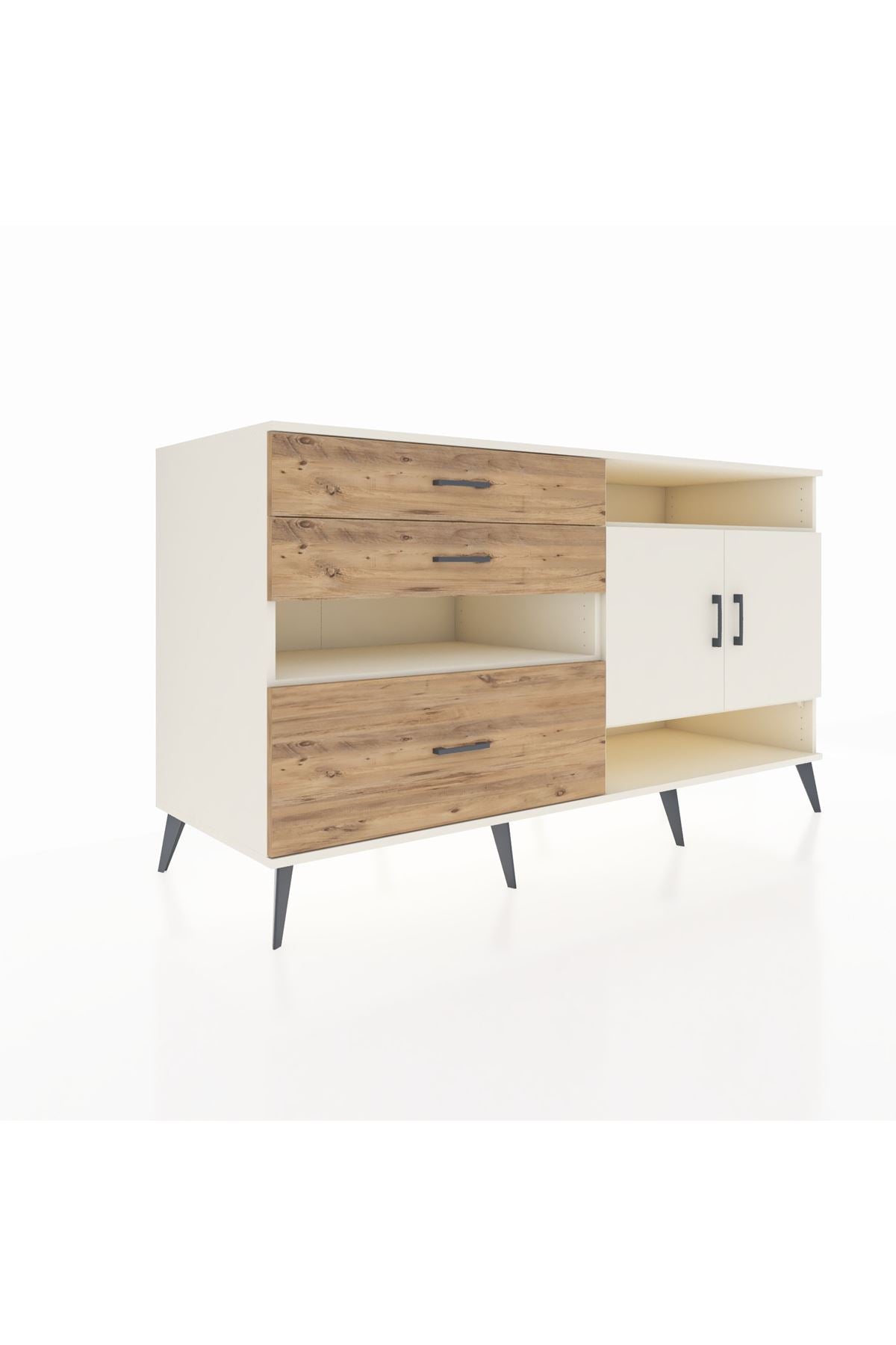 Kronos Konsol 4 Raflı 3 Çekmeceli 2 Kapaklı 176x59x99 Aytaşı-Aytaşı/Çam