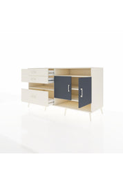 Kronos Konsol 4 Raflı 3 Çekmeceli 2 Kapaklı 176x59x99 Aytaşı-Antrasit/Aytaşı