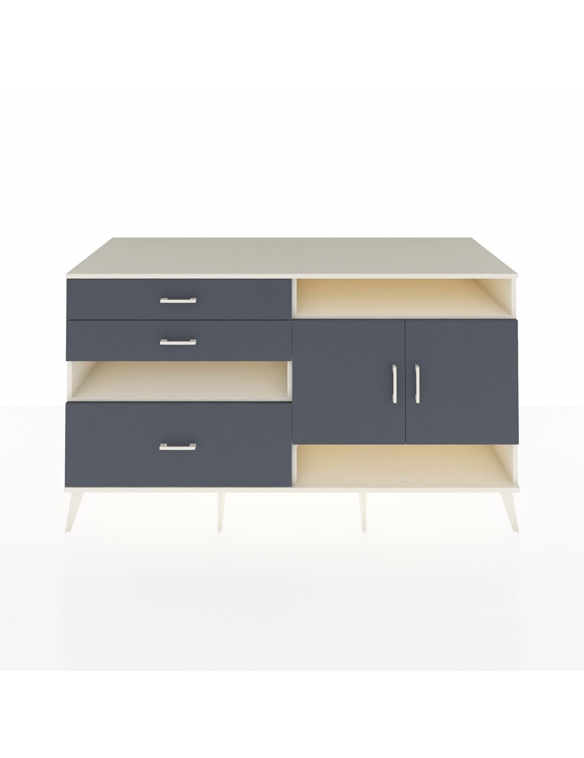 Kronos Konsol 4 Raflı 3 Çekmeceli 2 Kapaklı 176x59x99 Aytaşı-Antrasit