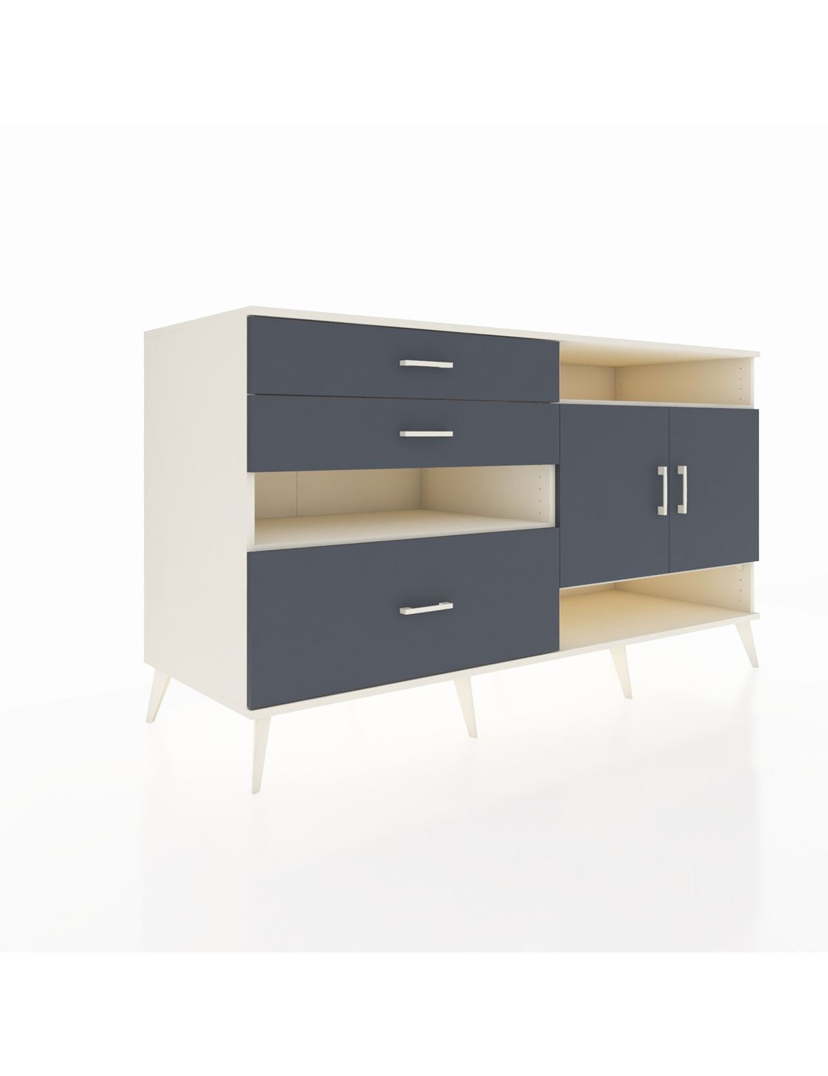 Kronos Konsol 4 Raflı 3 Çekmeceli 2 Kapaklı 176x59x99 Aytaşı-Antrasit