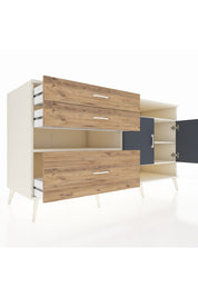 Kronos Konsol 4 Raflı 3 Çekmeceli 2 Kapaklı 176x59x99 Aytaşı-Antrasit/Çam