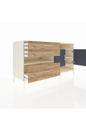 Kronos Konsol 4 Raflı 3 Çekmeceli 2 Kapaklı 176x59x99 Aytaşı-Antrasit/Çam