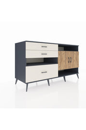 Kronos Konsol 4 Raflı 3 Çekmeceli 2 Kapaklı 176x59x99 Antrasit-Çam/Aytaşı
